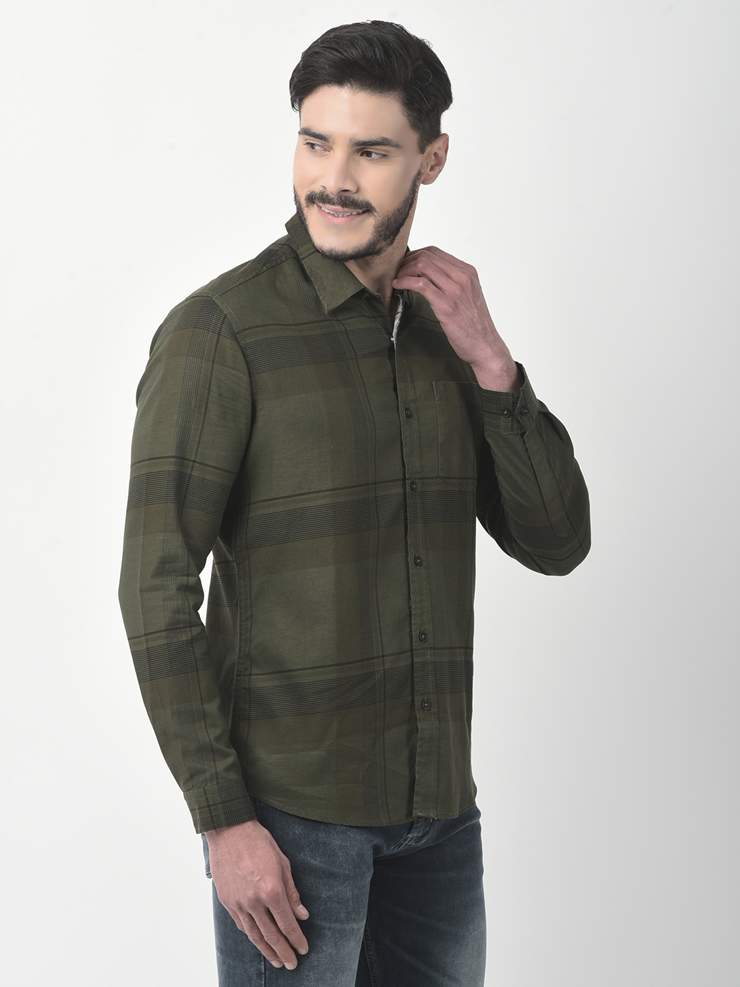 Numero Uno Men Checkered Green Shirt